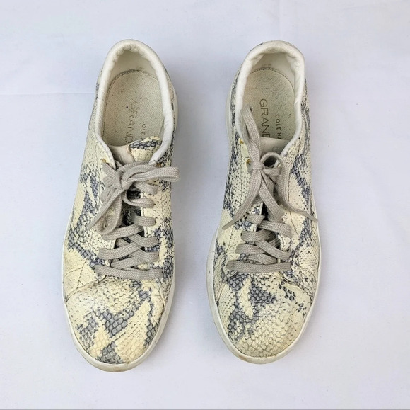 COLE HAAN Grandpro Tennis Skane Skin Python Print Lace Up Sneakers W14594 8.5B - Picture 5 of 12